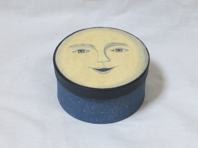 Blue Moon Paper Mache Storage Gift Box image 1