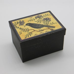 Small Distressed Paper Mache Grackle Box Bild 1