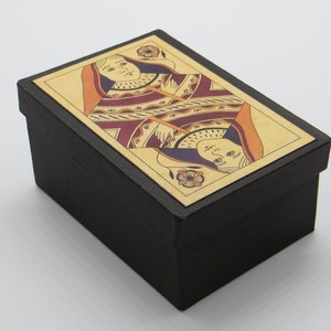 Queen Playing Card Small Paper Mache Storage/Gift Box