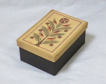 Tree of Birds Small Decorative Paper Mache Box
