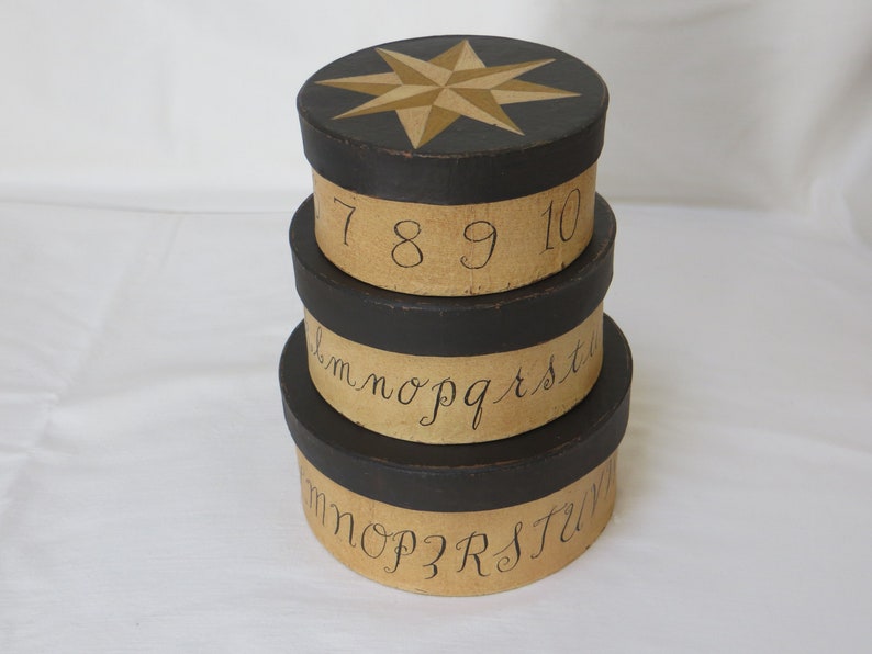 Decorative Set Of 3 Stacking Paper Mache Boxes Etsy