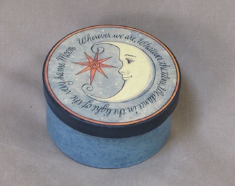 Blue Moon Box - Paper Mache, Storage Box, Gift Box,