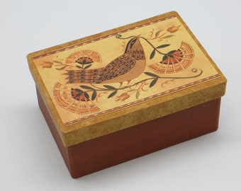 Sparrow Small Paper Mache Storage Gift Box