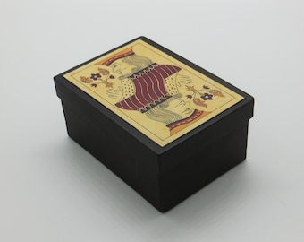 King Playing Card Small Paper Mache Storage/Gift Box