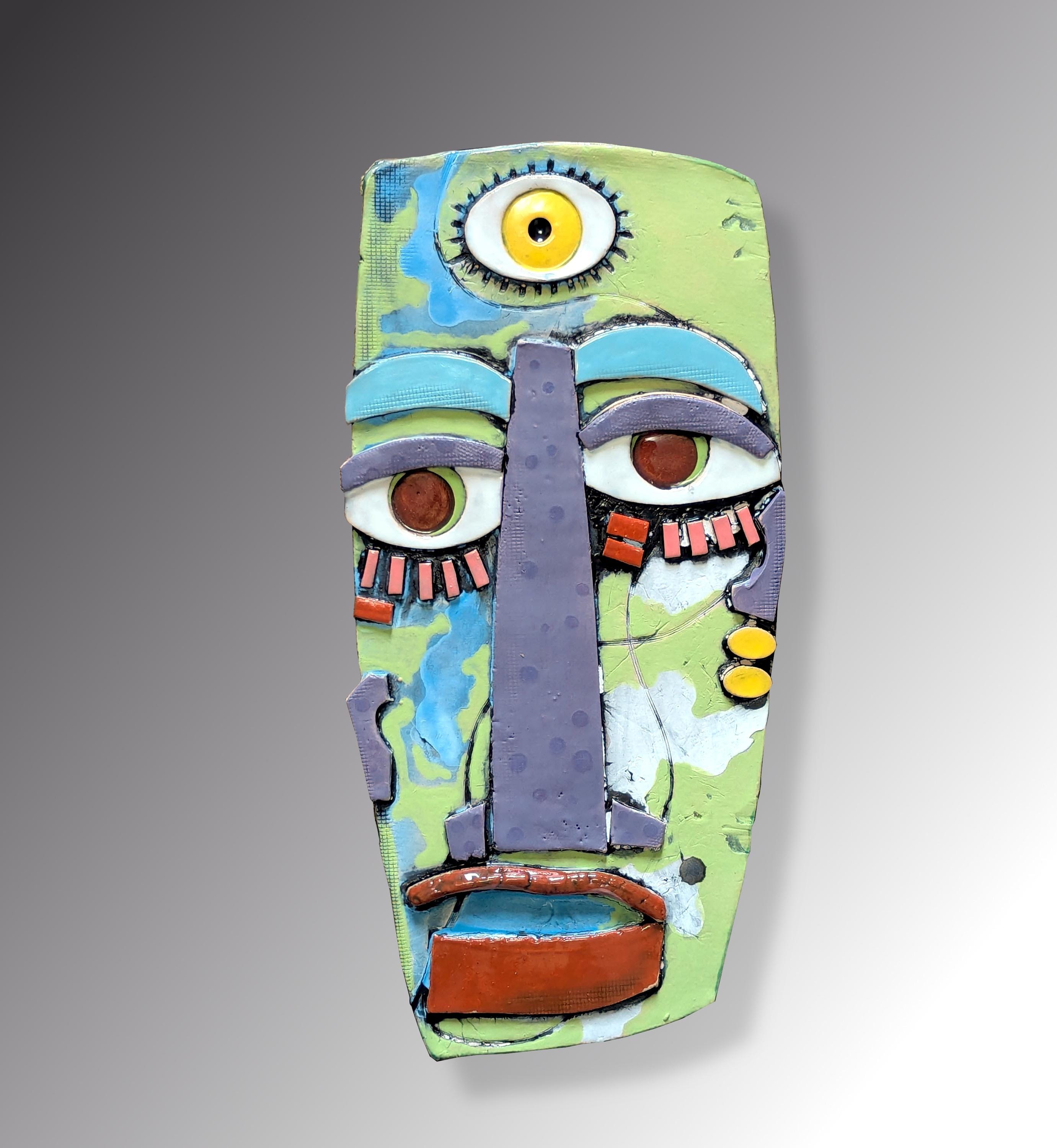 Abstract Colorful Face Art Mask Set Handmade Ceramic Wall Decor - Etsy