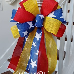 Deployment bow, Deployment ribbon, patriotic bow, yellow support our troops bow, deployment gifts