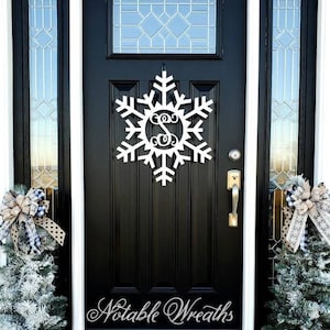 Personalized Snowflake Monogram Door Hanger: Weatherproof PVC Winter Decor
