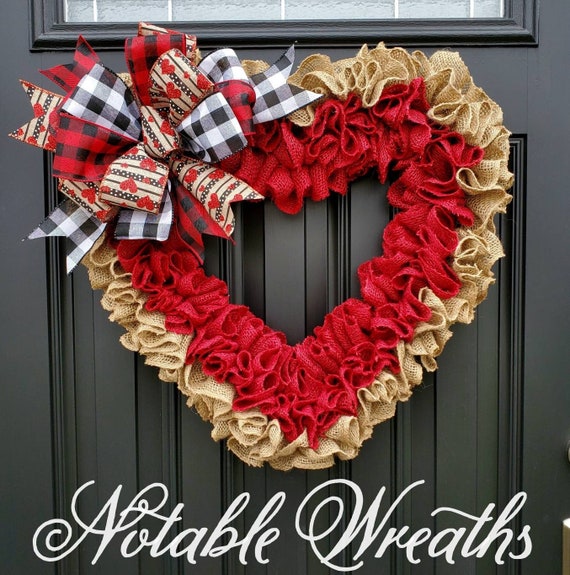 Love Wall Decoration Valentine's Day Front Door  Wall Wreath Wreath with Hearts Rustic Farmhouse Christmas Wreath Christmas Gift Idea