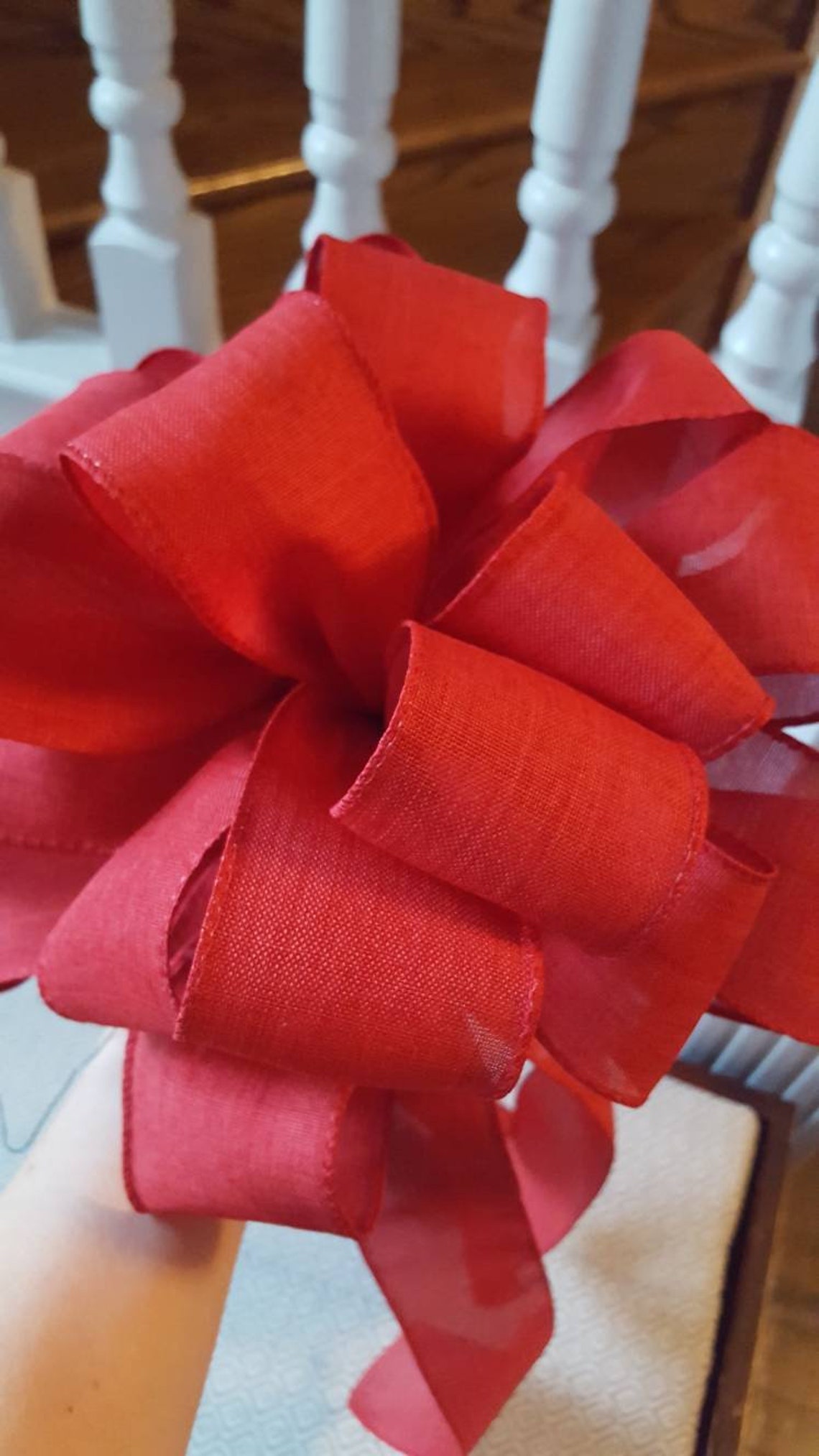 Large Red Tree Topper Bow Red Mailbox Bow Large Bow Loopy Etsy