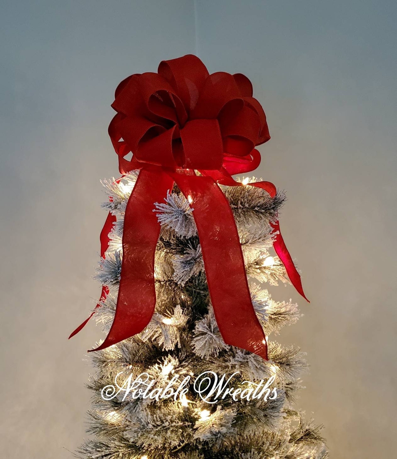 Large Red Tree Topper Bow Red Mailbox Bow Large Bow Loopy Etsy