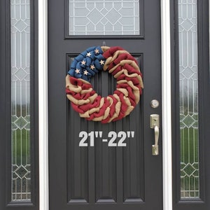 Patriotic wreath, patriotic burlap wreath, Americana wreath, primitive wreath, farmhouse wreath, military wreath, farmhouse decor, all seaso 21"- 22" in（インチ）
