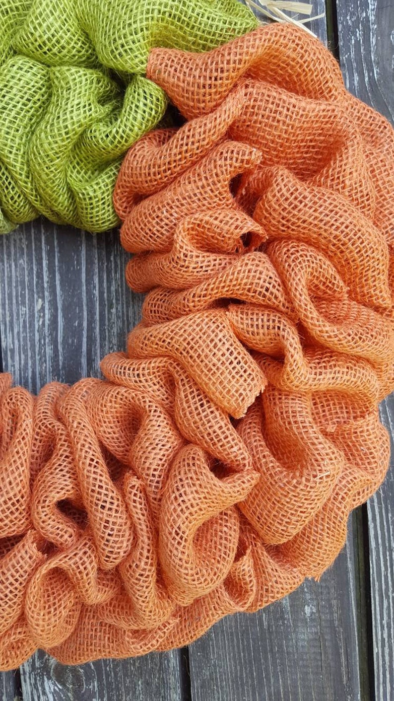 Pumpkin wreath burlap wreath Fall wreath Autumn wreath Fall decor plaid check Fall wreath for front door Halloween wreath