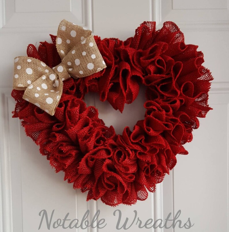 heart burlap wreath