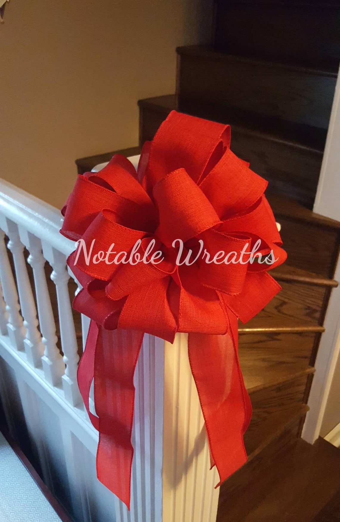 Large Red Tree Topper Bow Red Mailbox Bow Large Bow Loopy Etsy