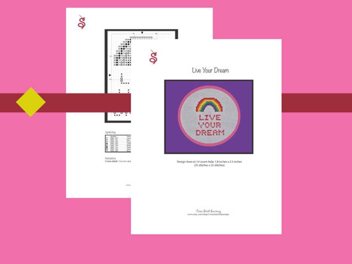 Motivational Rainbow Crossstitch Pattern Positive Quote Etsy