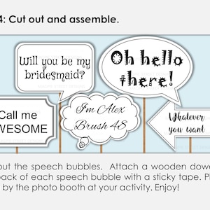 Blank DIY White Photo Booth Props / Custom Speech Bubbles / Wedding Shower Anniversary Party ...