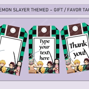 Etiquetas japonesas para lembrancinhas de festa de anime/etiquetas de presente imprimíveis de mangá japonês/decorações DIY verdes pretas/download instantâneo digital em PDF