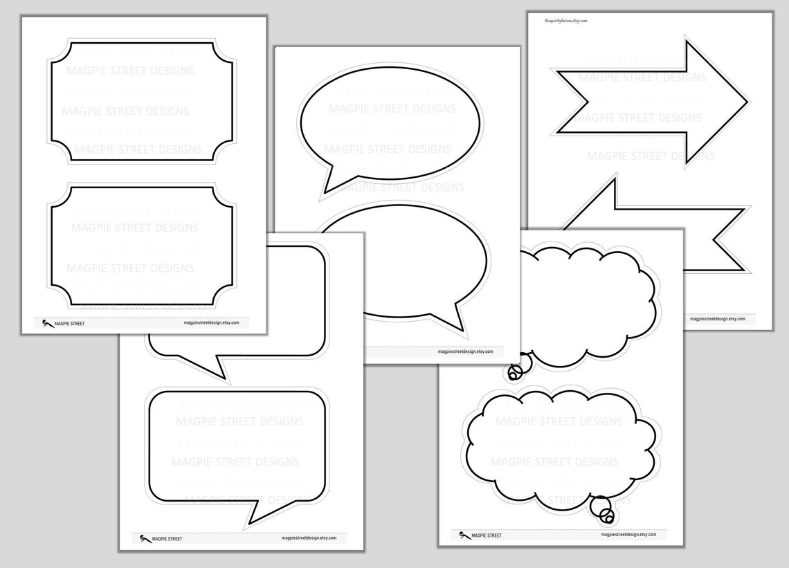 Blank DIY White Photo Booth Props / Custom Speech Bubbles / Wedding ...