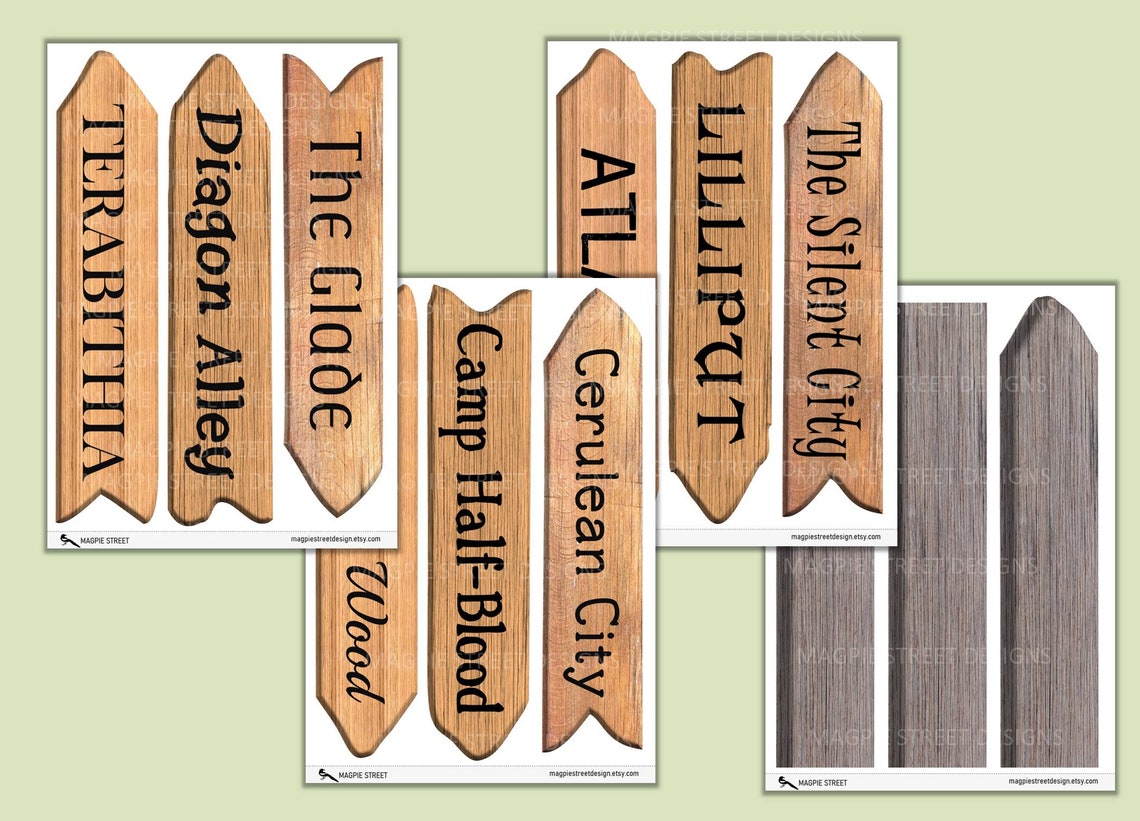 Printable Wooden Arrow Signs / Classroom Library Decor / Assorted Literary Fiction Book Places ...