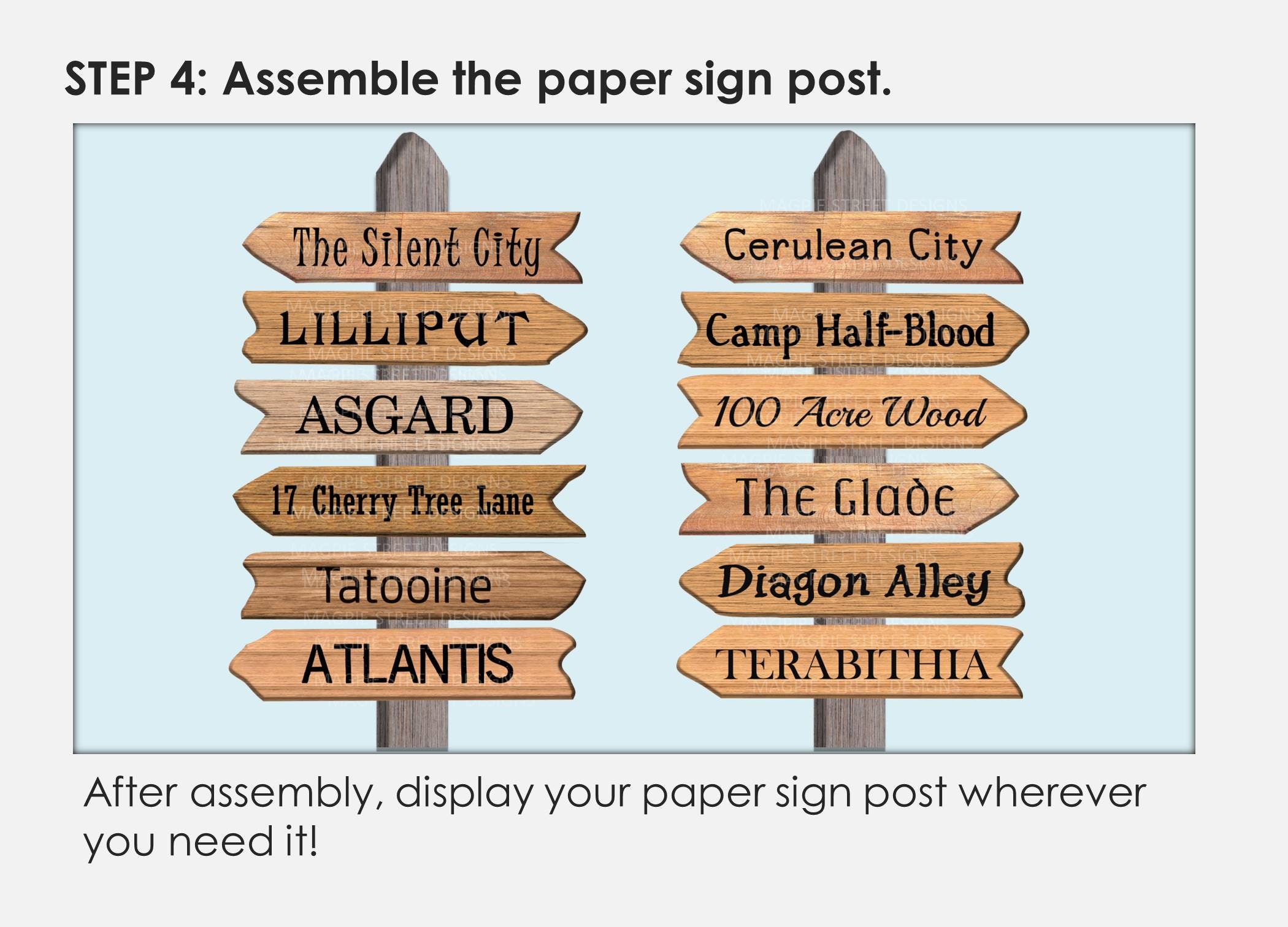 Printable Wooden Arrow Signs / Classroom Library Decor / Assorted Literary Fiction Book Places ...