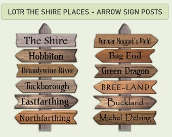 Shire Theme Decors / Photo Booth Props / Printable Wooden Arrow Signs / Party Decors / PDF Digital / Instant Download