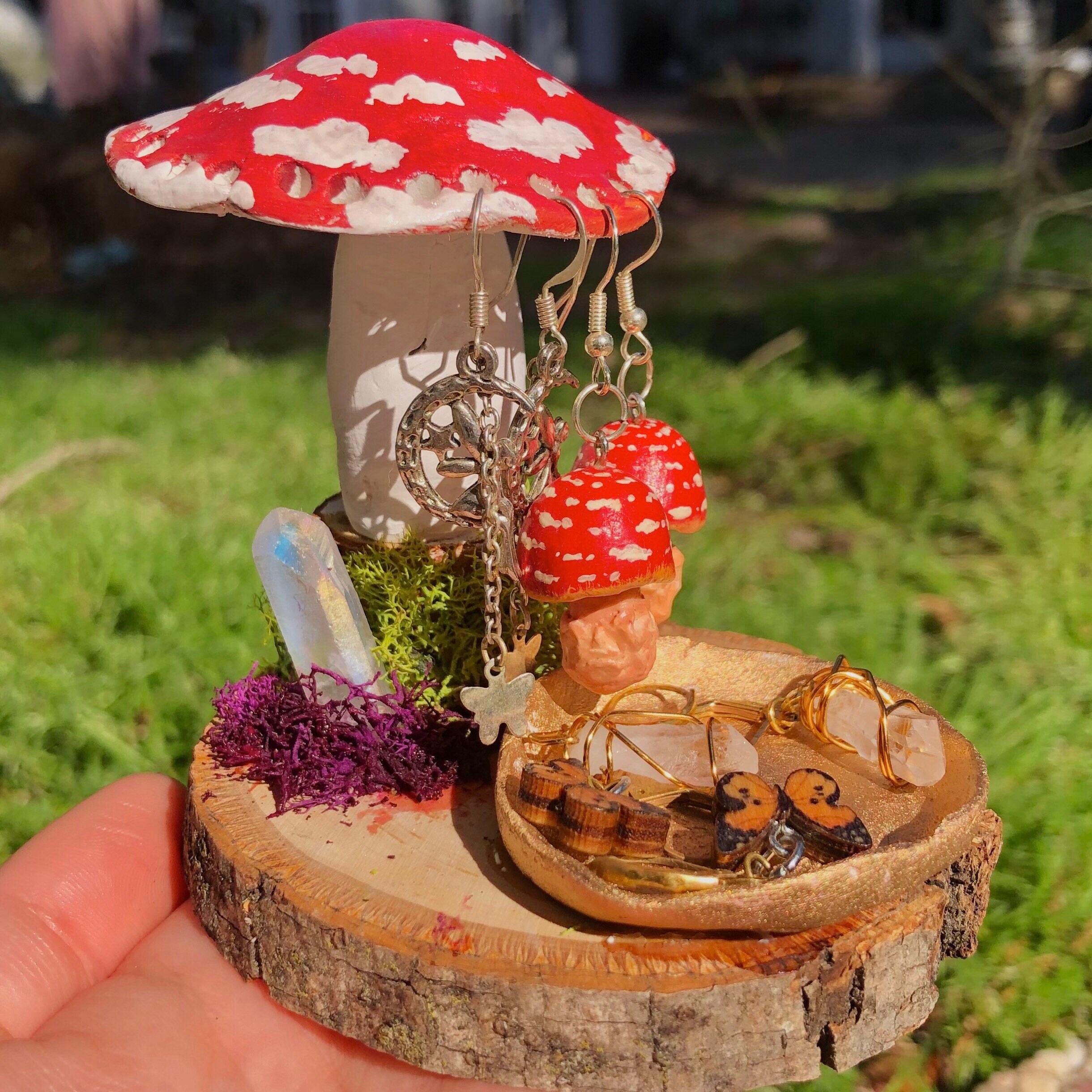 Mushroom Earring Holder and Trinket Dish Handmade Clay Etsy