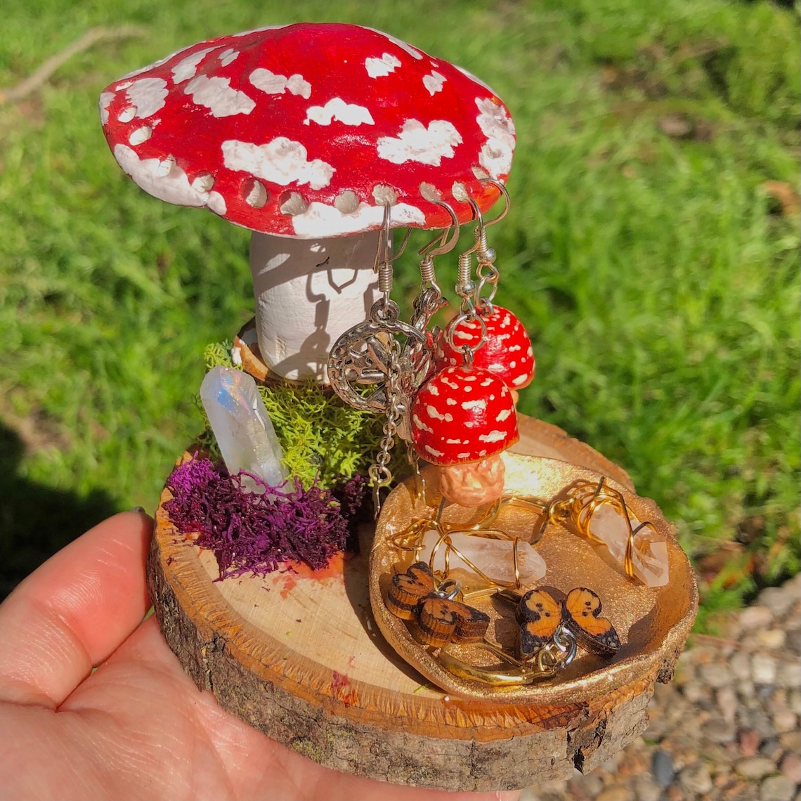 Mushroom Earring Holder and Trinket Dish Handmade Clay Etsy