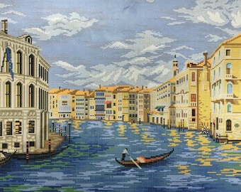 Venice Large Bead embroidery kit landscape pattern, Italian artwork beaded cross stitch picture kit