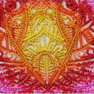 Small Abstract DIY Bead embroidery kit, beaded cross stitch picture kit flower of the East image 2