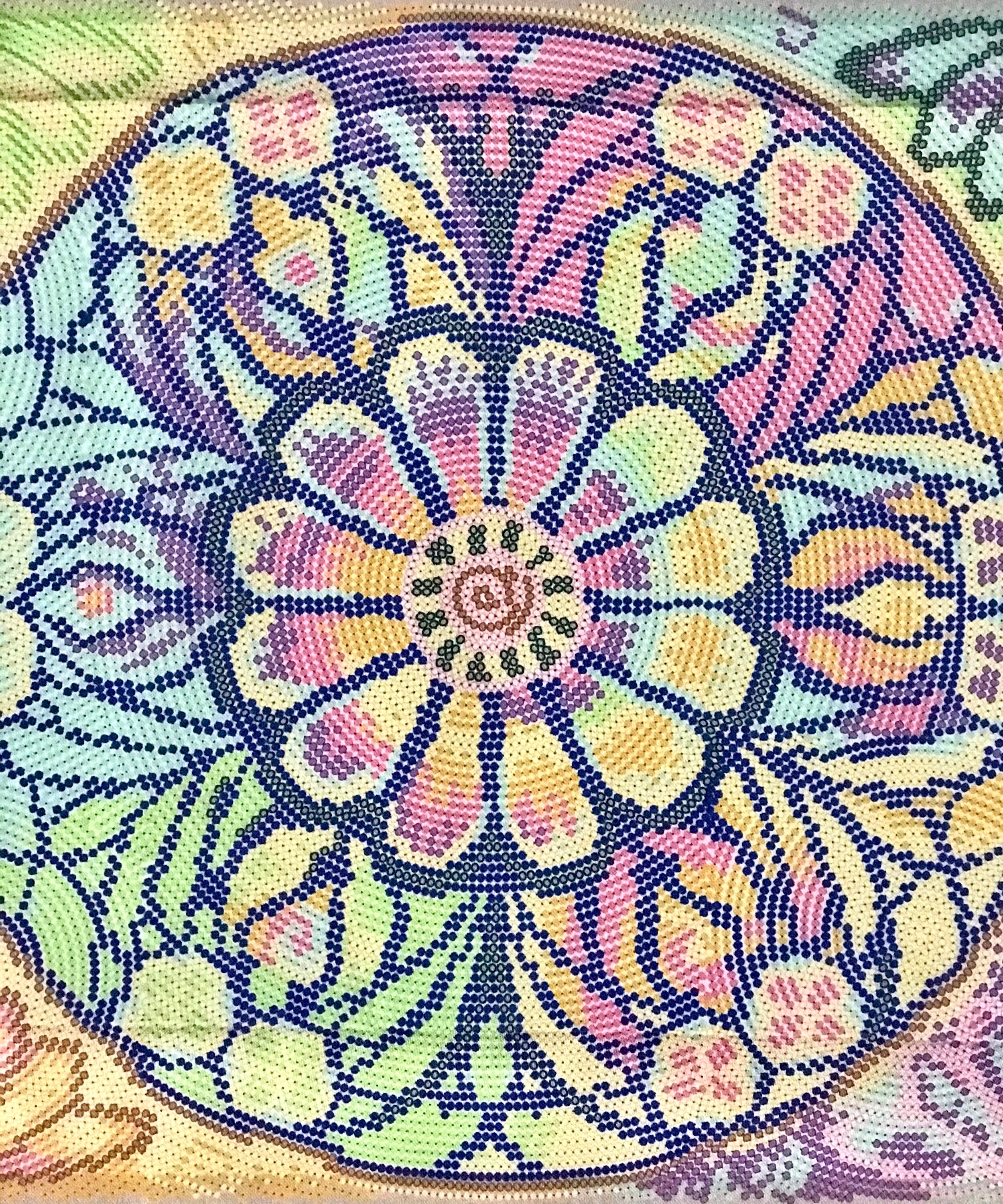 Small Abstract Bead Embroidery Kit Mandala Pattern Full Etsy