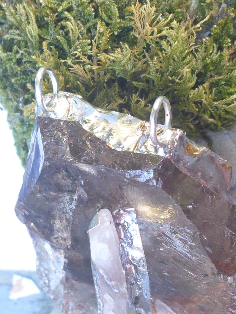 Shamanic Smoky QuartzShamanic Pendant Smoky Quartz and Quartz Point Crystal Pendant /'Divine Nurture/'