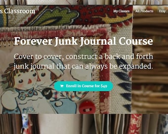 Forever Junk Journal Kurs - Online-Klasse, Lehrvideos, Videokurs, Junk-Journal-Kurs, Handgemachtes Journal, Tutorials
