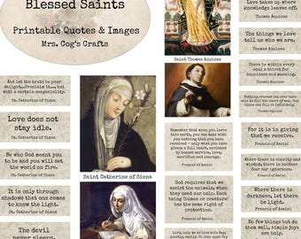 Blessed Saints -  Printable Images & Quotes, Journal Prompts, Wise Words, Instant Download, Digital Collage, Inspiring Quotes