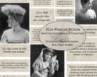 Ella Wheeler Wilcox - Printable Images & Quotes, Journal Prompts, Printable Words, Instant Download, Digital Collage, Printable Quotes