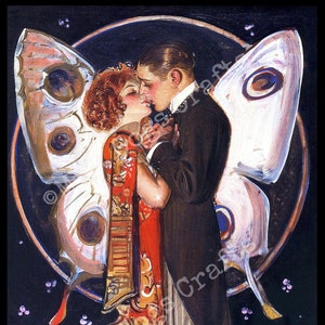 The Butterfly Couple by J. C. Leyendecker - Vintage Wall Art, Instant Download, Printable Image, Magazine, Frameable Art, Digital Download