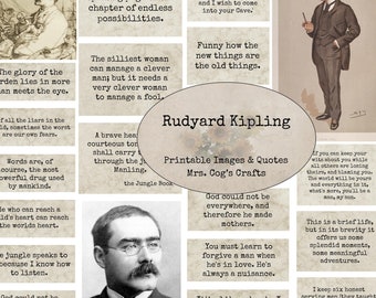 Rudyard Kipling - Printable Images & Quotes, Journal Prompts, Printable Words, Instant Download, Digital Collage, Printable Quotes