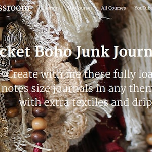 Pocket Boho Journal Course - Online Class, Instructional Videos, Boho Course, Junk Journal Course, Handmade Journal, Tutorials