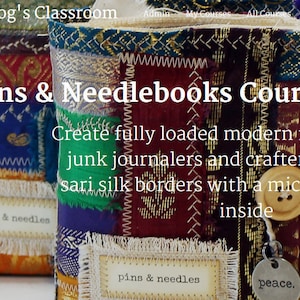 Pins & Needlebooks Course - Online Class, Instructional Videos, Needle Book Course, Junk Journal Course, Handmade Journal, Needlebook