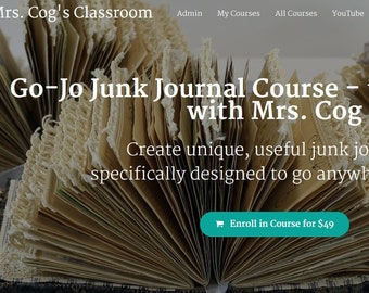 Go-Jo (to go) Junk Journal Course - Online Class, Instructional Videos, Tutorial, DIY Journal, Junk Journal Course, Handmade Journal