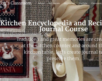 Kitchen Encyclopedia Course, Recipe Junk Journal Course - Online Class, Instructional Videos, Tutorial, DIY Journal, Junk Journal Course