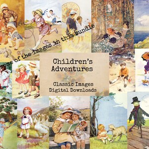 Vintage Children Image Bundle - Printable Images, Instant Download ...