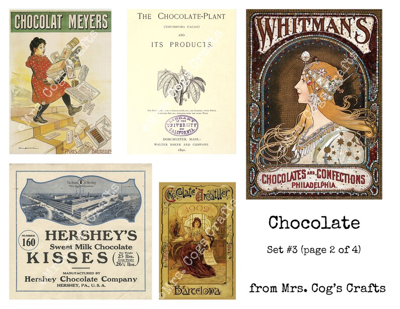 Chocolate Set 3 Digital Ephemera Classics Printable - Etsy