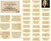 Sir Isaac Newton - Brilliant Ideas - Journal Prompts, Printable Words, Instant Download, Digital Collage, Art Ephemera, Printable Quotes