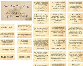 Positive Thinking - Words & Quotes - Journal Prompts, Printable Words, Instant Download, Digital Collage, Art Ephemera, Printable Quotes