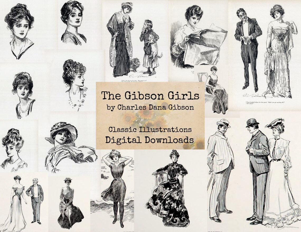 The Gibson Girls by Charles Dana Gibson Digital Ephemera Etsy