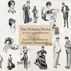 The Gibson Girls - by Charles Dana Gibson, Digital Ephemera Classics, Printable Images, Vintage Art, Digital Art, Instant Download