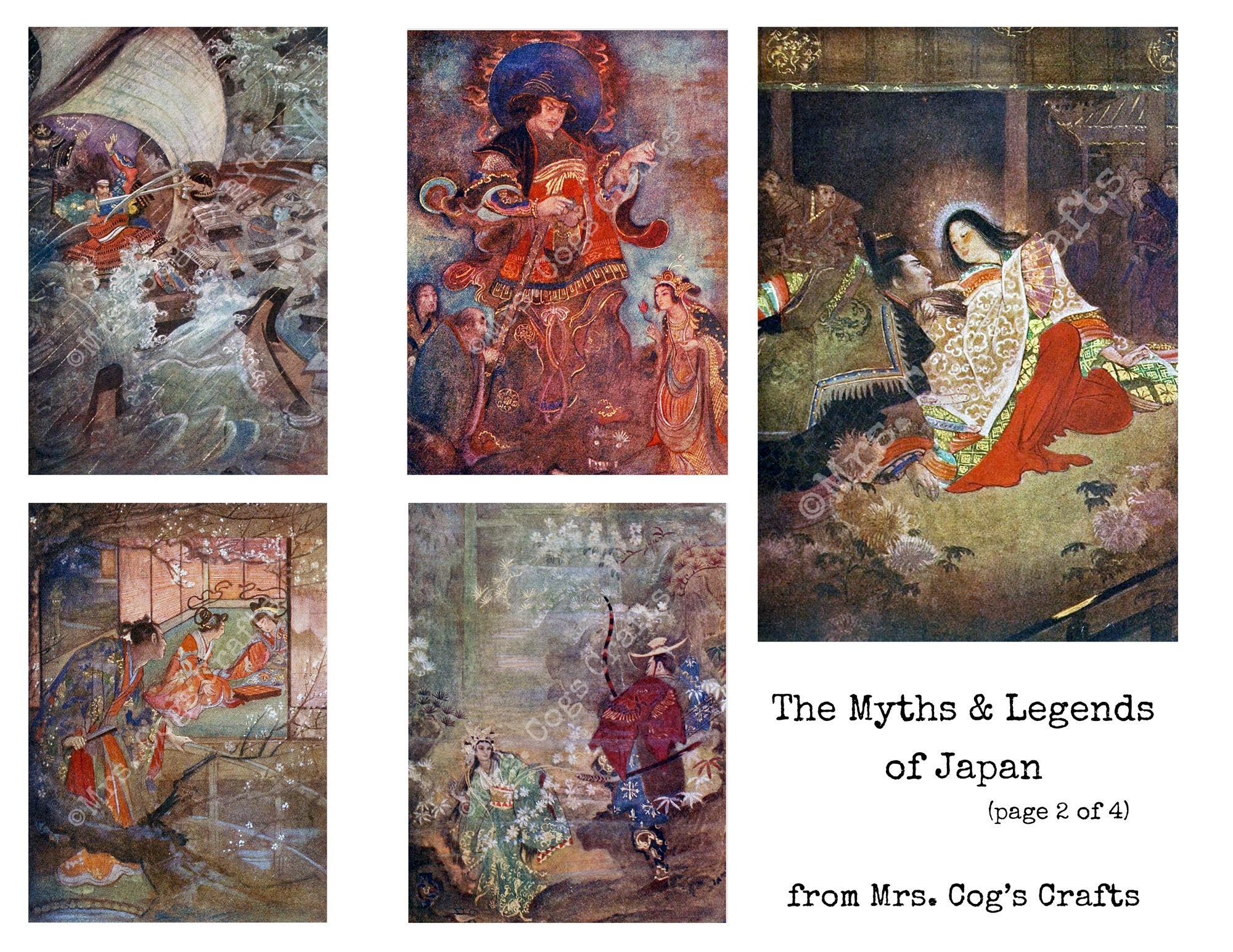 The Myths & Legends of Japan - Printable Images, Vintage Art, Instant ...