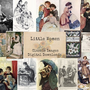 Little Women - Digital Ephemera Classics, Digital Images, Vintage Art, Instant Download, Digital Collage, Art Ephemera