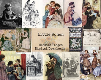 Little Women - Digital Ephemera Classics, Digital Images, Vintage Art, Instant Download, Digital Collage, Art Ephemera