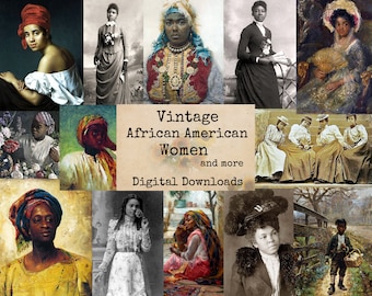 Vintage African American Women and more - Digital Ephemera Classics, Digital Images, Vintage Art, Instant Download, Digital Collage